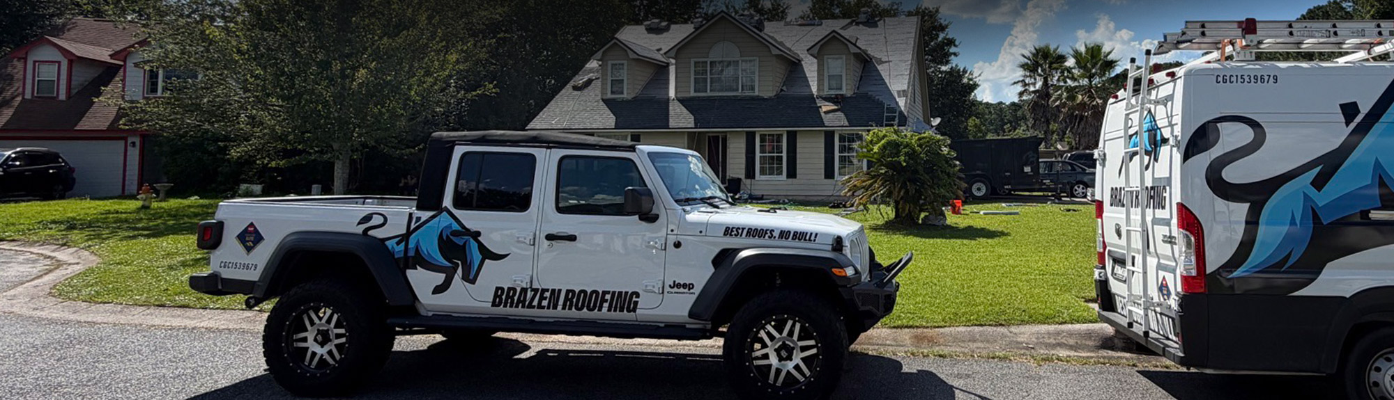 Brazen Roofing crew replacing a residential roof in Jacksonville, FL